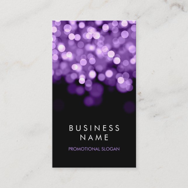 Simple Sparkle Purple Lights Business Card (Front)