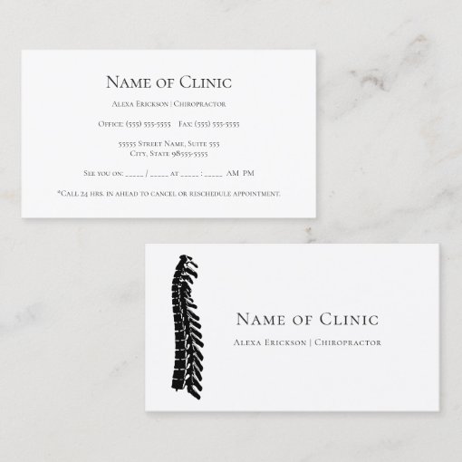 Simple Spine Chiropractor Appointment Reminder | Zazzle