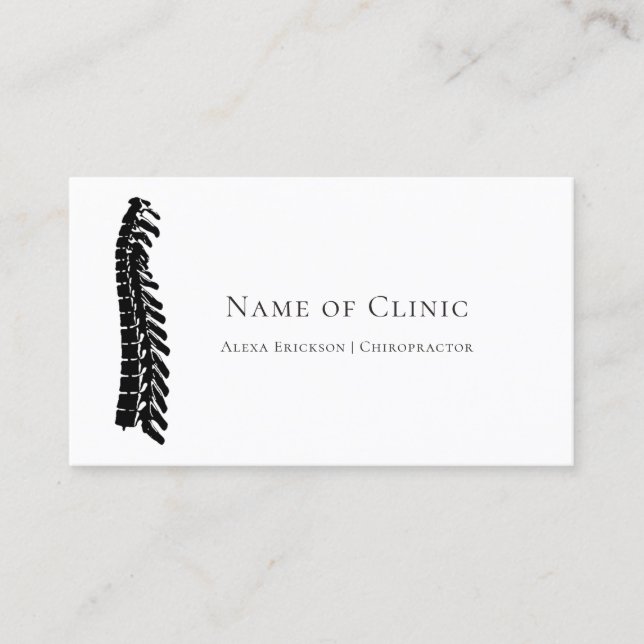 Simple Spine Chiropractor Appointment Reminder Card (Front)