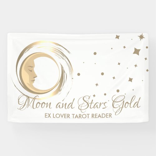 Simple Spiritual Future Tarot Reader Stars Moon Banner