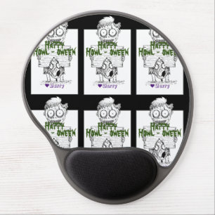 Simple Spooky Halloween Family Happy Howl-oween Gel Mouse Pad