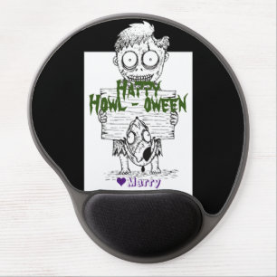 Simple Spooky Halloween Family Happy Howl-oween Gel Mouse Pad