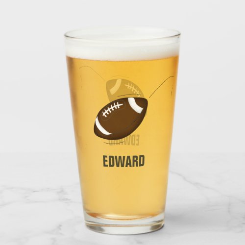Simple Sports Football Minimalist Personalized  Glass