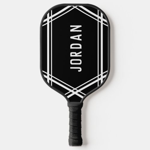 Simple Sporty Stripes Name Your Color Left Handed Pickleball Paddle