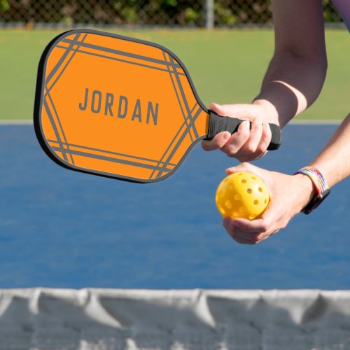 Simple Sporty Stripes Name Your Color Right Handed Pickleball Paddle