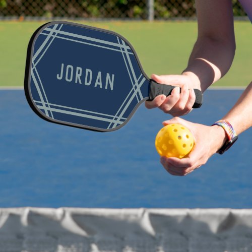 Simple Sporty Stripes Name Your Color Right Handed Pickleball Paddle
