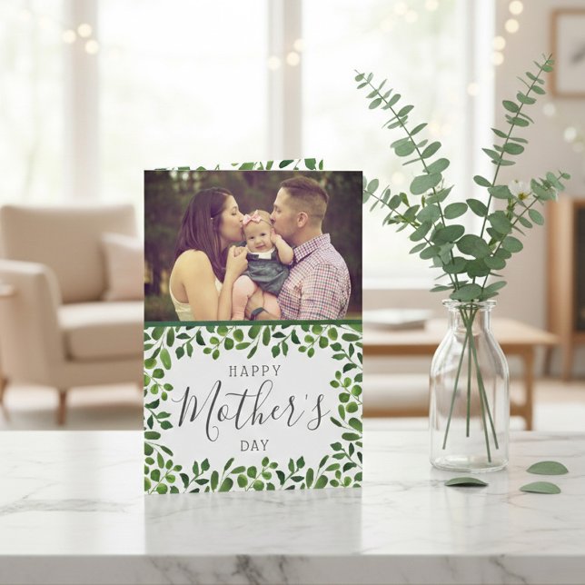Simple Spring Foliage Photo Mother's Day Card (Creator Uploaded)