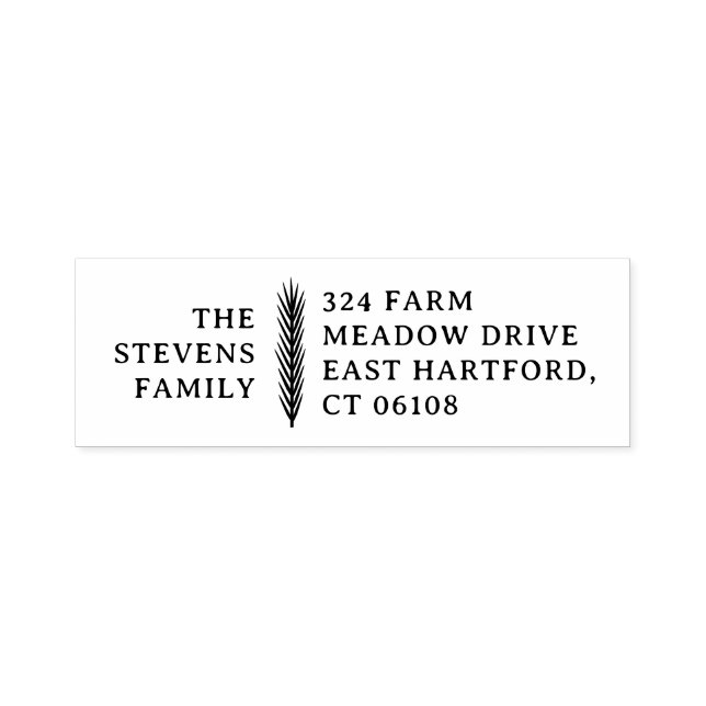 Simple Spruce Needles Holiday Return Address Self-inking Stamp (Design)