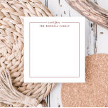 Simple Square Brick Red Personalized Notepad<br><div class="desc">Whether it’s a gift for a friend or a personal treat, this notepad is great for birthdays, anniversaries, or as a personal touch for work. Use the template form to personalize it with your name, a favorite quote, or any text of your choice. Choose from a variety of stylish fonts...</div>