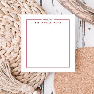 Simple Square Brick Red Personalized Notepad
