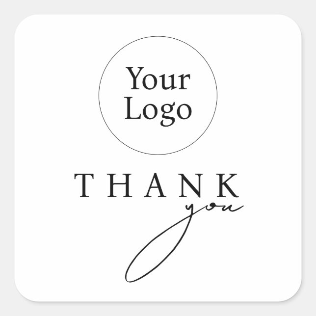 Simple Square Business Thank you Product Label (Front)