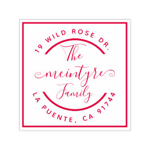 Simple Square Frame Handwritten Return Address Self-inking Stamp