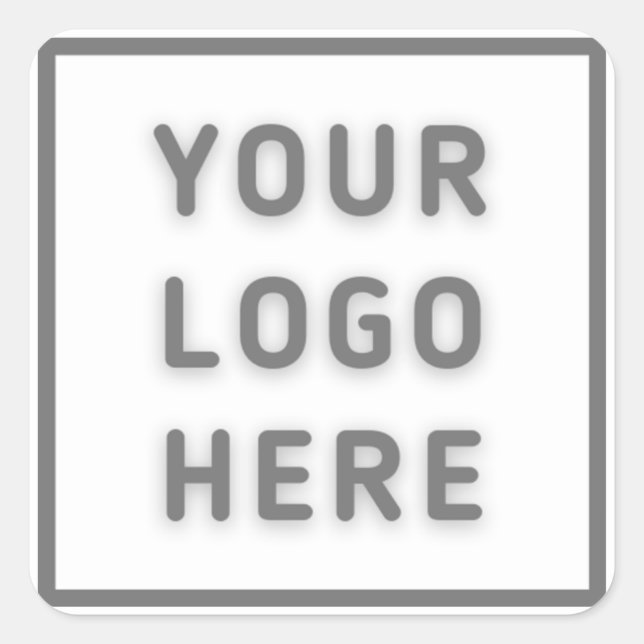 Simple Square Logo White Background Sticker (Front)