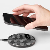 Simple Square Pattern with Custom Name Wireless Charger (Hand)