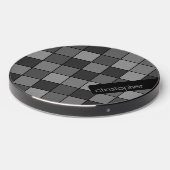 Simple Square Pattern with Custom Name Wireless Charger (Front 2)