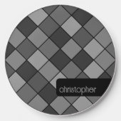Simple Square Pattern with Custom Name Wireless Charger (Front)
