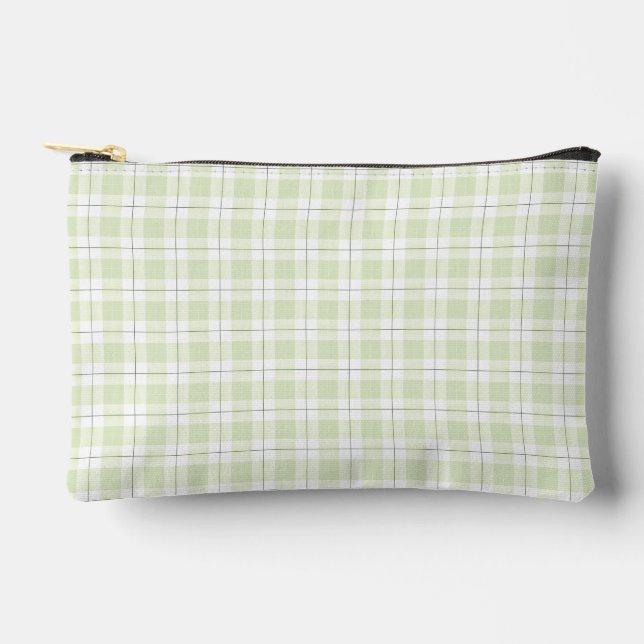 Simple Square Plaid in Greens Accessory Pouch (Front)