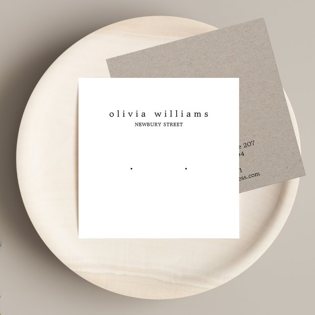 Simple Square White Stud Earring Display Card (Creator Uploaded)