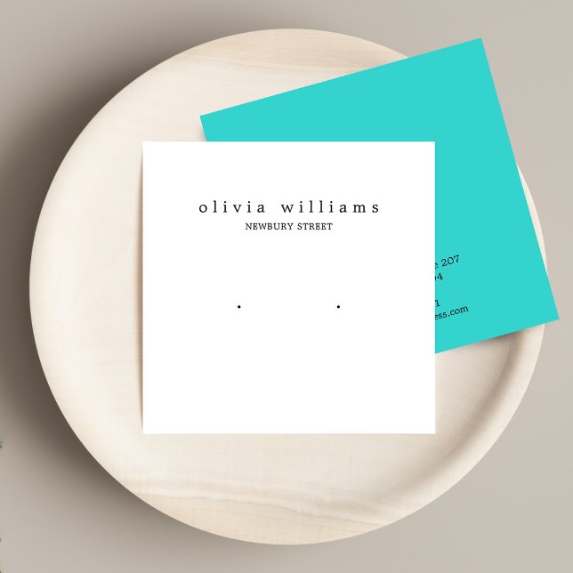 Simple Square White Stud Earring Display Card (Creator Uploaded)