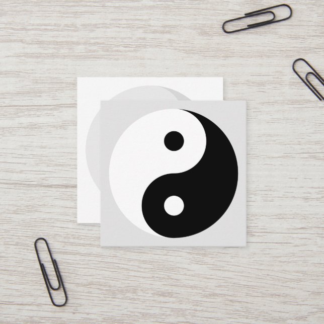 Simple square Yin Yang logo business card template (Front/Back In Situ)