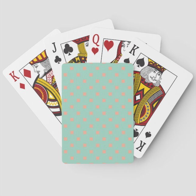 Simple Squire Pattern Light Teal Poker Cards (Back)