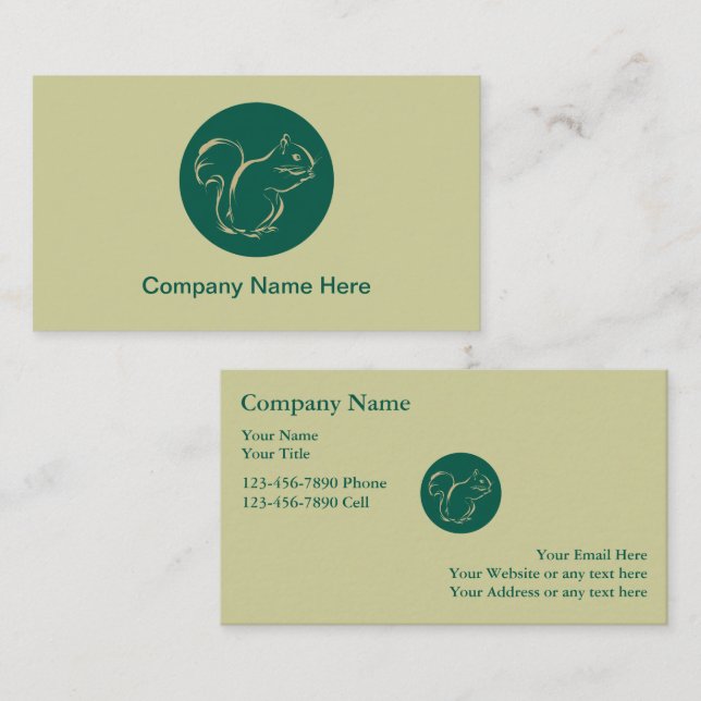Simple Squirrel Business Cards (Front/Back)