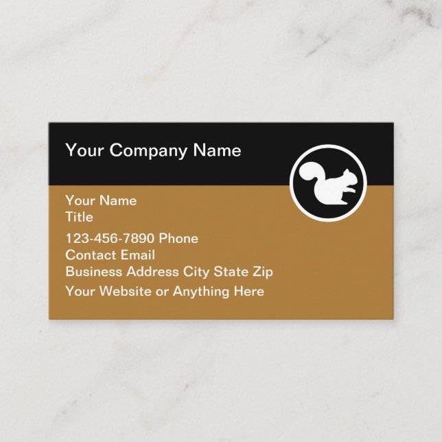 Simple Squirrel Logo Animal Nature Theme Business Card (Front)