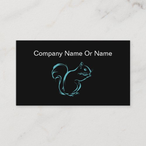 Simple Squirrel Silhouette Business Cards