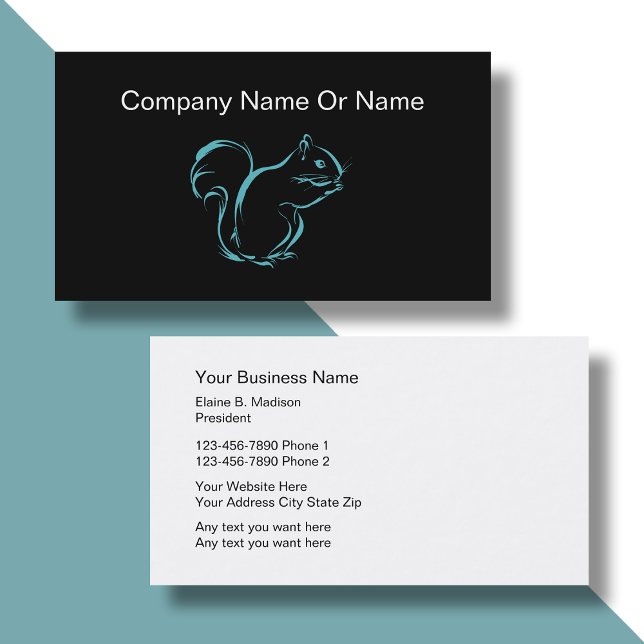 Simple Squirrel Silhouette Business Cards (Creator Uploaded)