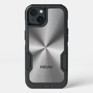 Simple Stainless Steel Metallic Texture iPhone 13 Case