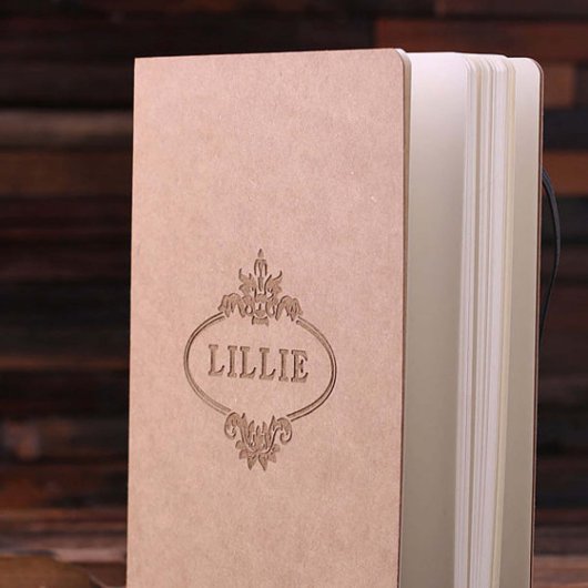 Simple Stamped Kraft Paper Portfolio Journal (Front)
