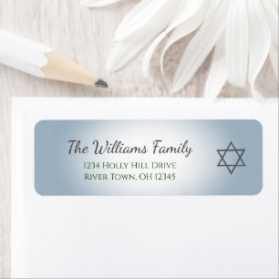 Simple Star of David Blue Return Address Label