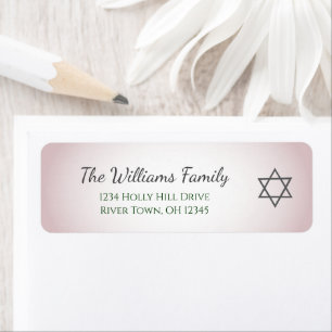 Simple Star of David Blush Pink Return Address Label