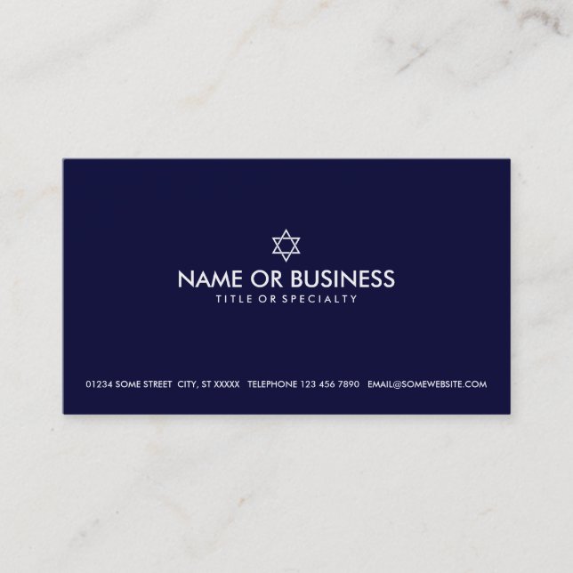 simple star of david business card (Front)