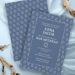 Simple Star of David Custom B'nai Bat Bar Mitzvah  Invitation<br><div class="desc">Perfect card to announce a bar mitzvah, bat mitzvah or other Jewish celebration! Hand made art for you! FULLY CUSTOMIZABLE! Click on “Personalize” above to edit the text. Click "edit using design tool" to adjust the fonts, colors and placements and to delete the back side design if you prefer. Also...</div>