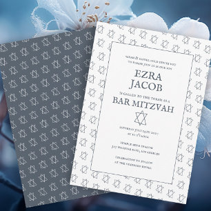 Simple Star of David Custom B'nai Bat Bar Mitzvah Invitation