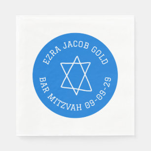 Simple Star of David Custom B'nai Bat Bar Mitzvah Napkins