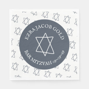 Simple Star of David Custom B'nai Bat Bar Mitzvah Napkins