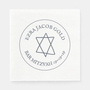 Simple Star of David Custom B'nai Bat Bar Mitzvah Napkins