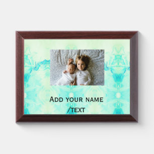 simple star sparkle glitter add photo custom text  award plaque
