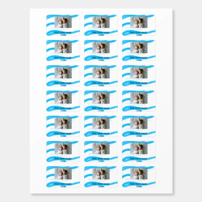 simple star sparkle glitter add photo custom text  matchboxes (Sticker Sheet)