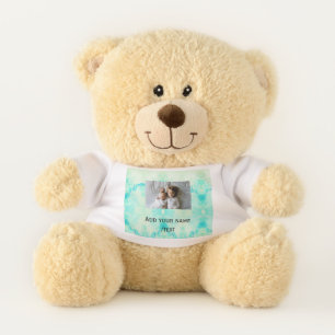 simple star sparkle glitter add photo custom text teddy bear