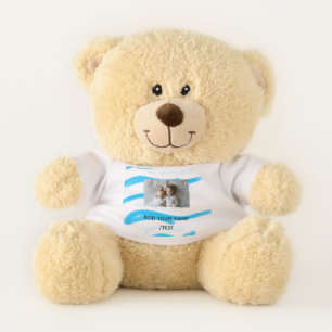 simple star sparkle glitter add photo custom text teddy bear