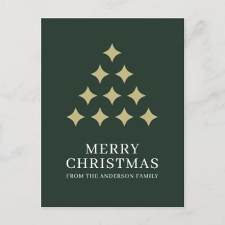 Simple star tree green Merry Christmas Holiday Postcard