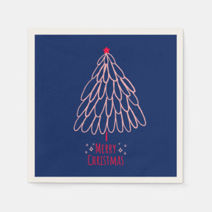 Simple Star Tree Mid Mod Merry Christmas  Napkins