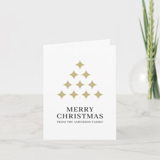 Simple star tree white Merry Christmas Holiday Card