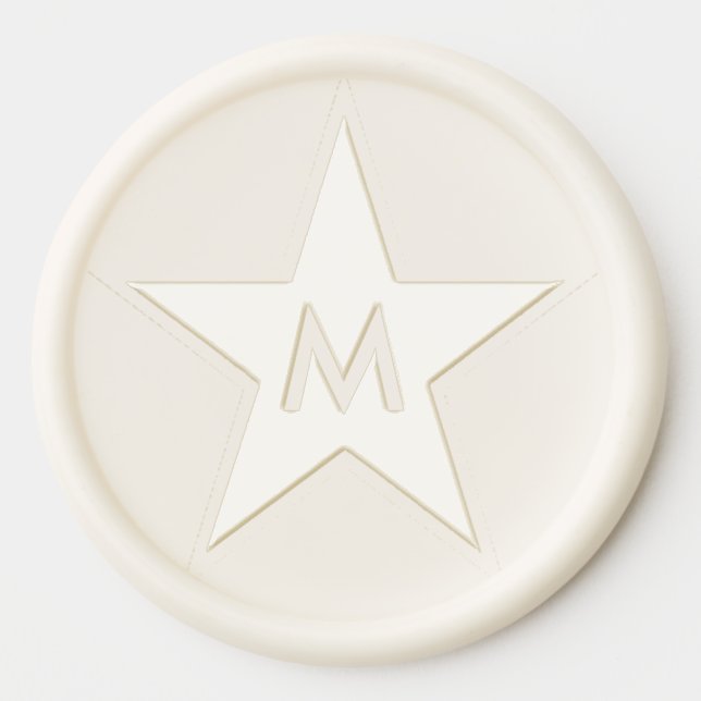 Simple Star with Monogram Wax Seal Sticker (Front)