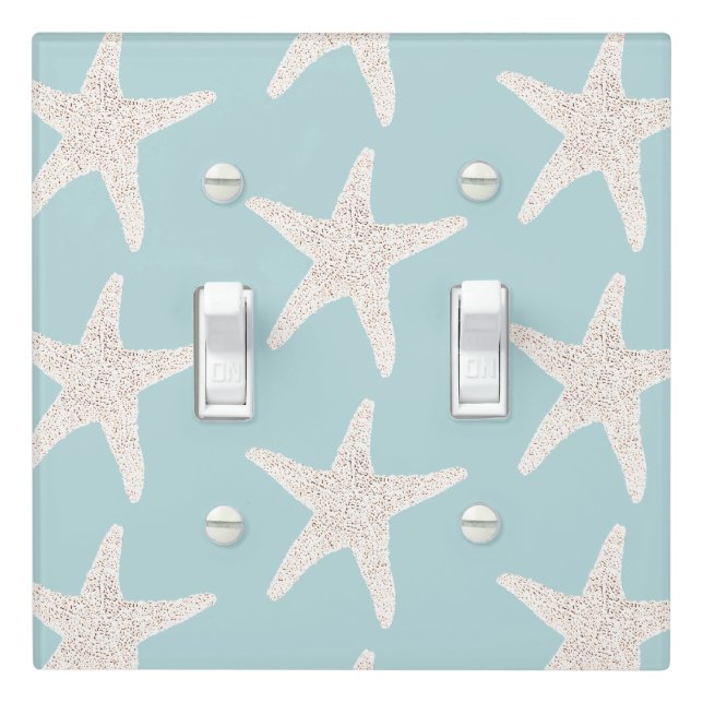 Simple Starfish Pattern Coastal Light Switch Cover (In Situ)