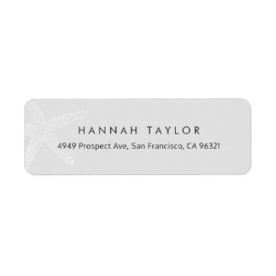 Simple Starfish Return Address Label