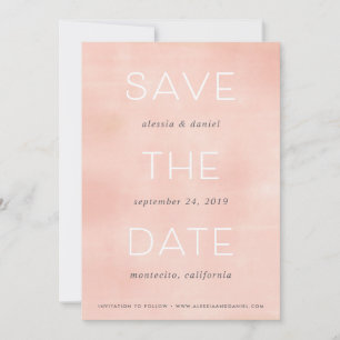 Simple Statement Blush Watercolor Save the Date